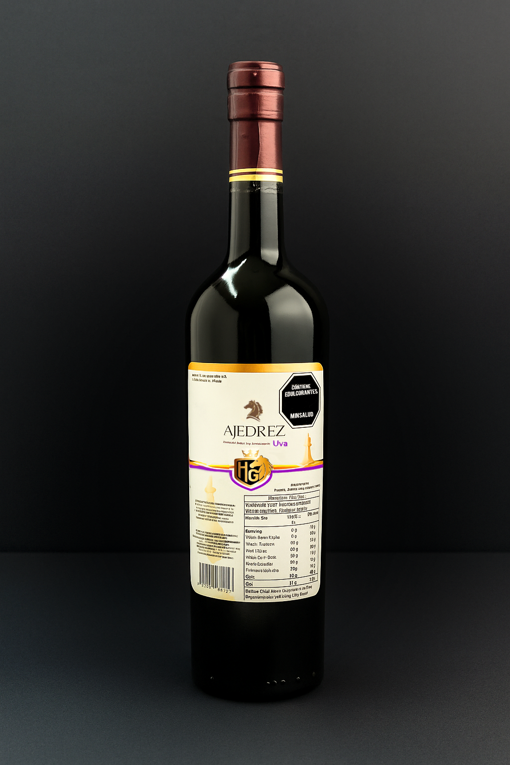 AJEDREZ Uva - Vino espumoso sin alcohol sabor uva 750ml